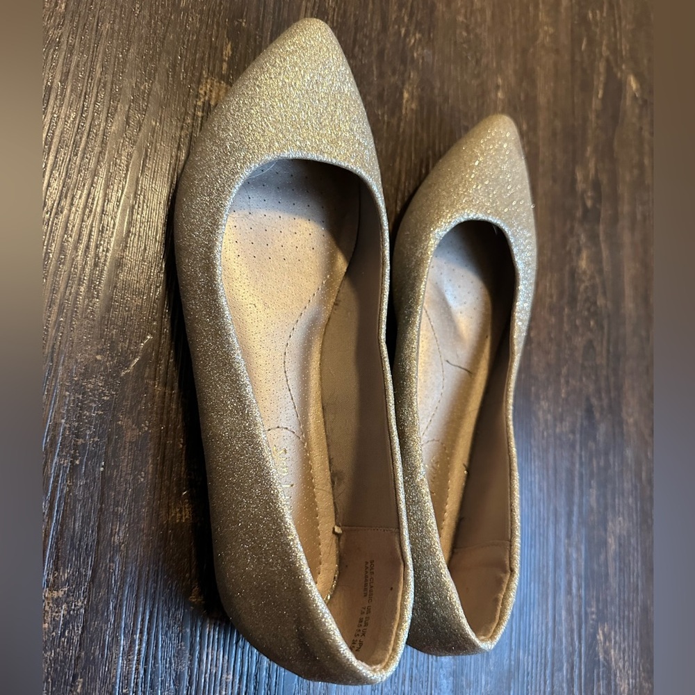 Dreampairs Glitter Flats, Gold